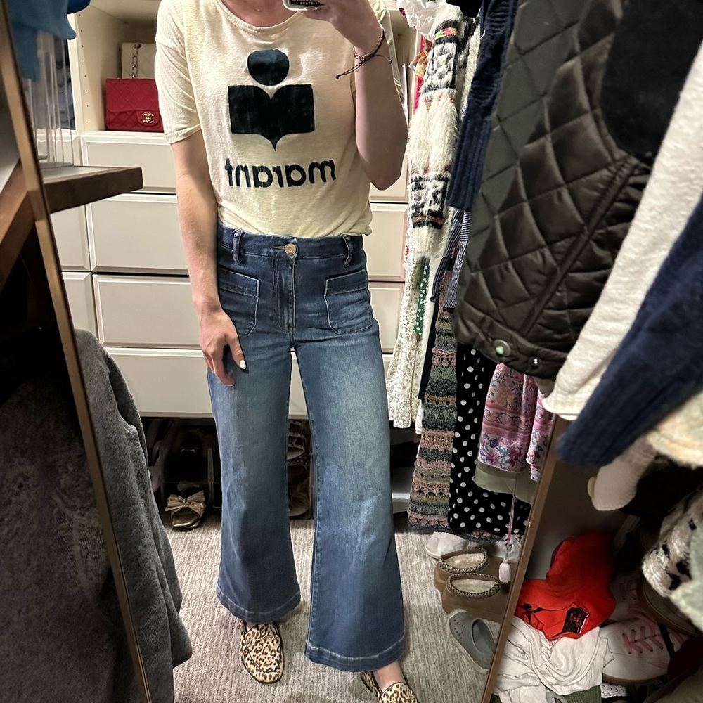 Isabel Marant Cream Tee with Black Logo